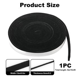 15 Ft BBQ Smoker Tape High Temp Grill Seal Tape Self Stick BBQ Gasket 1/2'' Wide Heat Proof Strip 1/8'' Thick (Black)