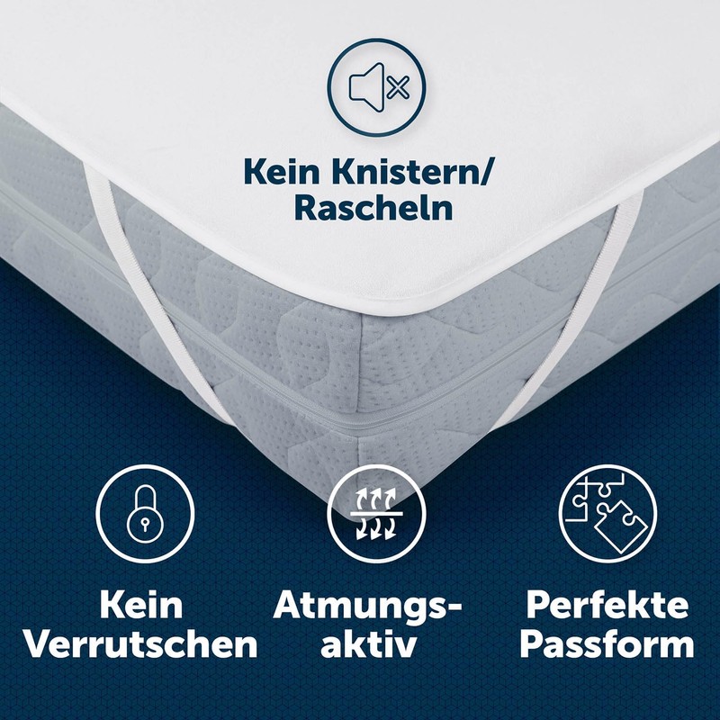 Blumtal Waterproof Mattress Protector, Breathable Mattress Topper, No Crinkles, White,
