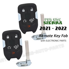 KeylessAutoParts 2 HYQ1ES for GMC Sierra 1500 2500 3500 2021 2022 Keyless Remote Key Fob 13522904