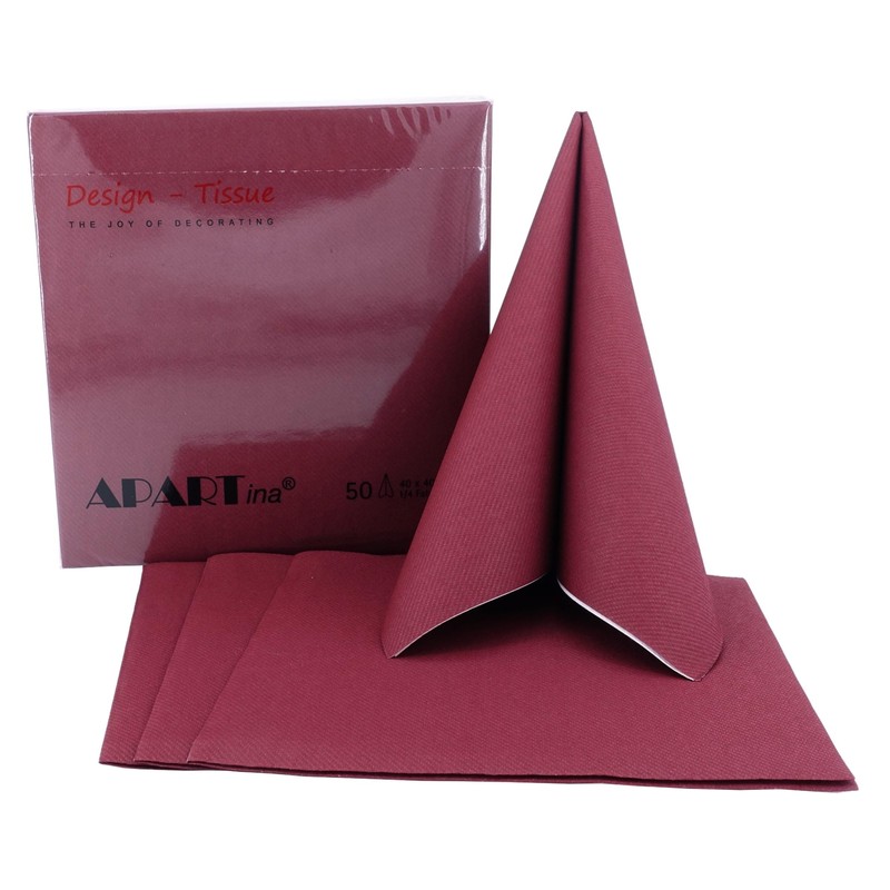 50 APARTina Napkins Fabric-Like Airlaid Plain Colour: Berry Size: 40
