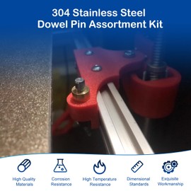 MroMax 150Pcs 304 Stainless Steel Dowel Pins Assortment Kit, 20 Sizes - M2 M3 M4 M5 Shelf Support Peg Pin Rod Fasten Elements Assortment Kit