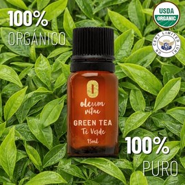 OLEUM VITAE Aceite Esencial de Té Verde Camellia Sinensis 100% Puro y Orgánico 15 ml Hecho en India Certificado UK Aplicación Interno Externo y Aromático