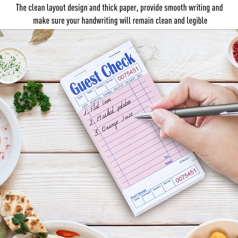 DGBDPACK Guest Check Pads for Servers - Thick Paper (6