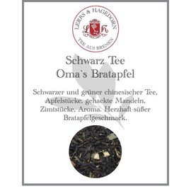 Lerbs & Hagedorn, Black Tea Grandma's Baked Apple, Hearty Sweet Baked Apple Flavour, 250 g (Approx. 20 Litres) Apple Pieces, Chopped Almonds