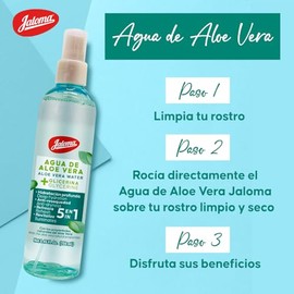 Jaloma - Agua de Rosas, Tónico Facial, Relajante, Antioxidante, 250ml  Agua De Aloe Vera 250 Ml, 1 Pack