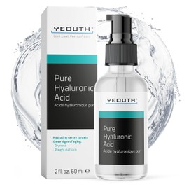 YEOUTH Pure Hyaluronic Acid Serum for Face 99% for Dry & Dull Skin, Hydrating Hyaluronic Acid Face Serum for Women & Men, For All Skin Types 2oz