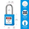 BOZZYS Lockout Tagout Locks 6-Pack｜OSHA Blue Loto Locks Keyed Different｜2