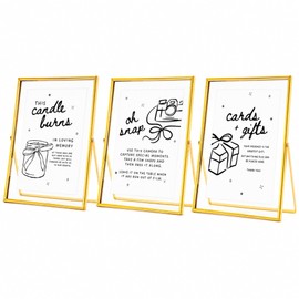 Calculs 3-Piece Wedding Sign Set, Gold 8x10 Floating Picture Frames