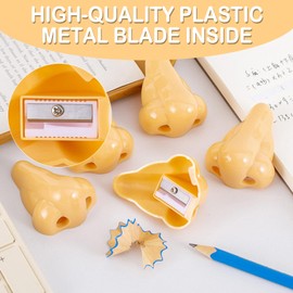 Nose Manual Pencil Sharpener - Double Hole Sharpener Novelty School Supplies for Kids Students Classroom Pencil Sharpener Set for Gifts, Birthday Party Favors,Teacher Rewards and Prizes (12)