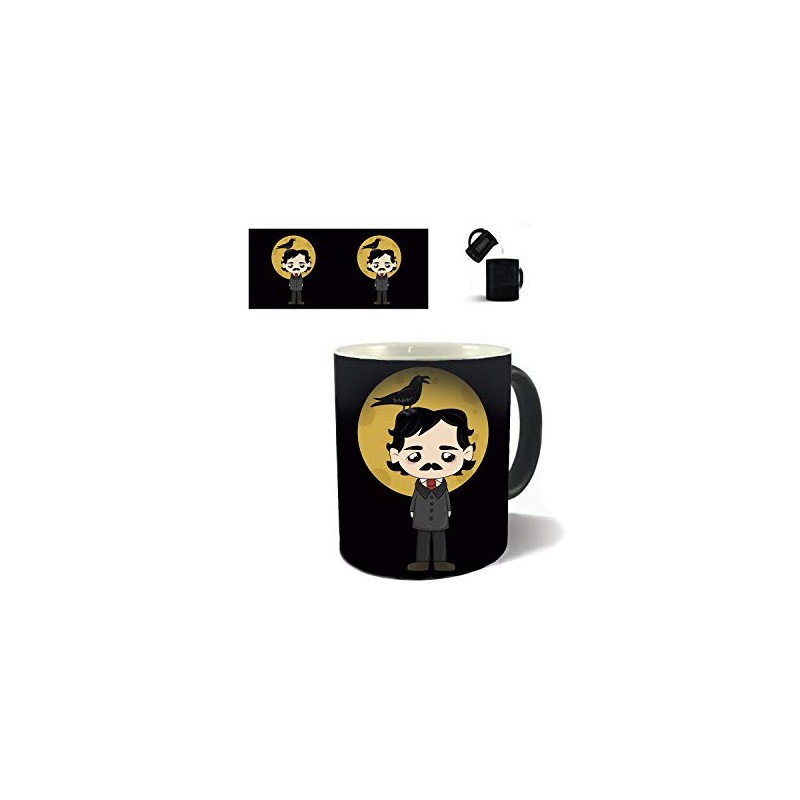 Taza Mágica 11oz Edgar Allan Poe caricatura