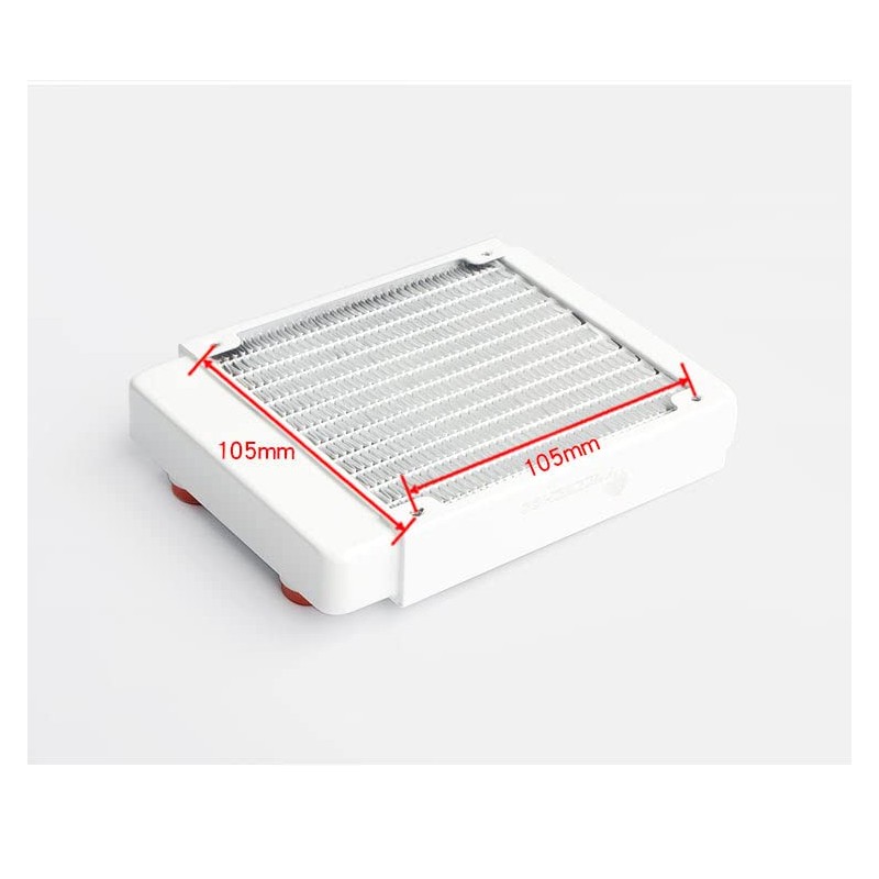 FreezeMod 120mm White G1/4" Threads Pure Copper Radiator 27mm Thick