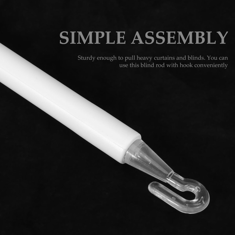 46 Inch Blinds Wand Replacement with Hook, White Plastic Blind
