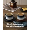 BOILMERIT 8 oz Cappuccino Cups Set of 4 with Saucers,