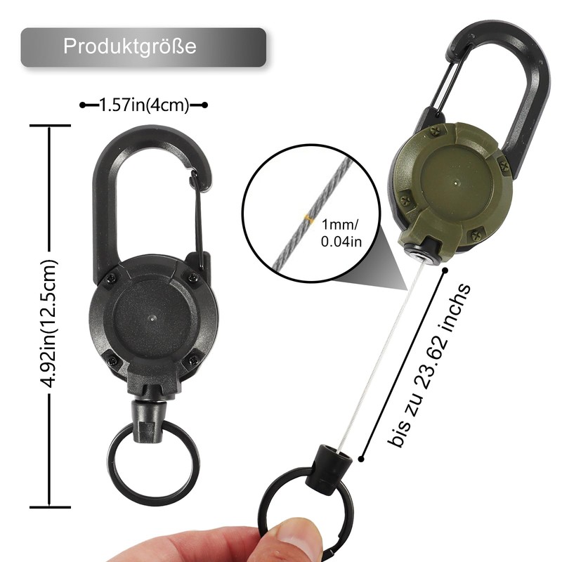 Pack of 2 Retractable Key Chain, Durable Lanyard Extendable with