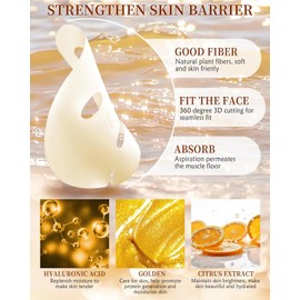 Gesichtsmaske Hydrat für Frauen - 6 Pcs (Daily Care Gesichtstuchmasken, eruhigend Hautpflege Gesicht Beauty Geschenksets für Weihnachten Valentinstag,24K Gold Hyaluronsäure Vitamin C nährende Maske-set C)