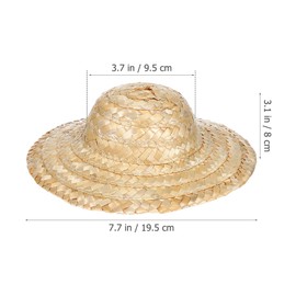 Luxshiny 2pcs Mini Straw Hats Hand-Woven Doll Caps for Crafts Lovely Decor for Dolls and Pets for DIY Miniature Costumes and Home Decoration