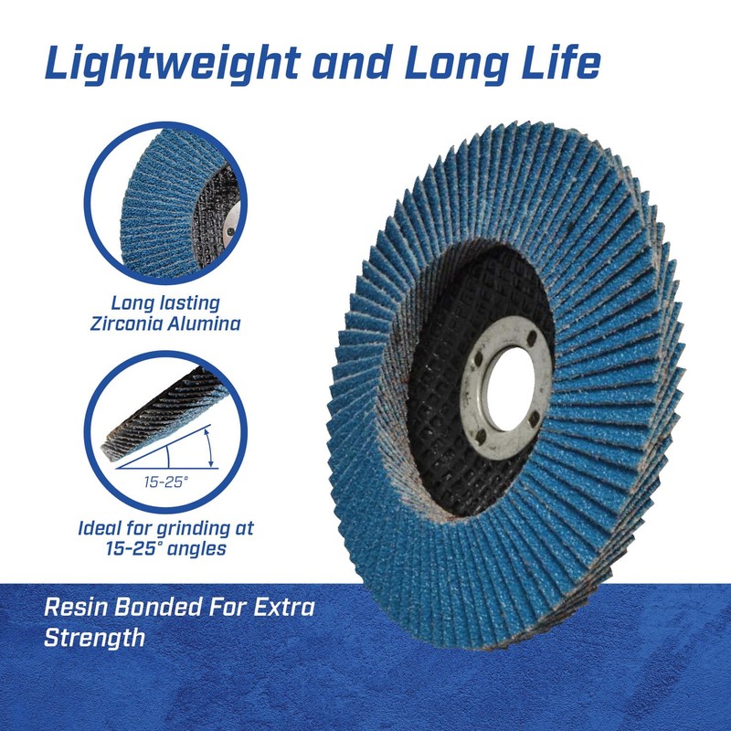Faithfull FAIFD11580Z3 115mm Flap Disc Zirconium Set - 80 Grit,