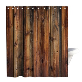 Final Friday Rustic Farmhouse Wooden Board Print Shower Curtain Wood Western Country Theme Fabric Bathroom Decor with Grommets and Hooks 72 x 72 Inch Brown