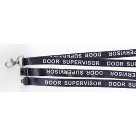 1 Door Supervisor Printed Black/White Strap Ribbon Lanyard for Security Badges Pass ID Identity Cards: Free UK P&P