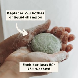 Zero Waste MVMT Shampoo Bar | Peppermint + Eucalyptus | With Travel Container | Eco-friendly, Salon Quality Shampoo, Zero Waste & Plastic Free