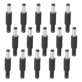 PATIKIL 5.5x2.1mm DC Male Plug Power Supply Ends, 15 Pack DIY DC Barrel Connector Replacement