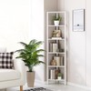 TUTOTAK 6-Tier Corner Bookshelf with LED Light,Corner Shelf for Small