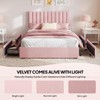 Full Size Upholstered Bed Frame with Headboard & 4 Drawers,