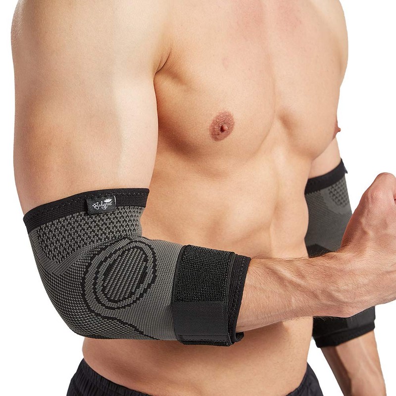 Bodyprox Elbow Brace with Strap for Tendonitis 2 Pack, Tennis