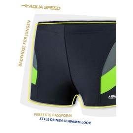 Aqua Speed Andy Boys' Swimming Trunks Swimming Trunks for Boys Swimming Trunks Swimming Costume with UV Protection Kids Swimming Trunks Swimming Trunks, grey, 140 cm