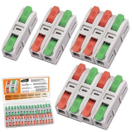 Tanbupu 30PCS Lever Wire Connectors, Mini Quick Connectors Electrical Splicing Kit Push-in, Electrical Wire Butt Splice Inline Terminals for Various Circuits, AWG 24-12, 1 in 1 Out