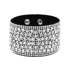 Long tiantian Bracelets for Women Trendy Boho Jewelry for Women Rhinestone Cuff Bangle Bracelets for Women Boho Leather Wrap Bracelets Christmas Gifts Stocking Stuffers