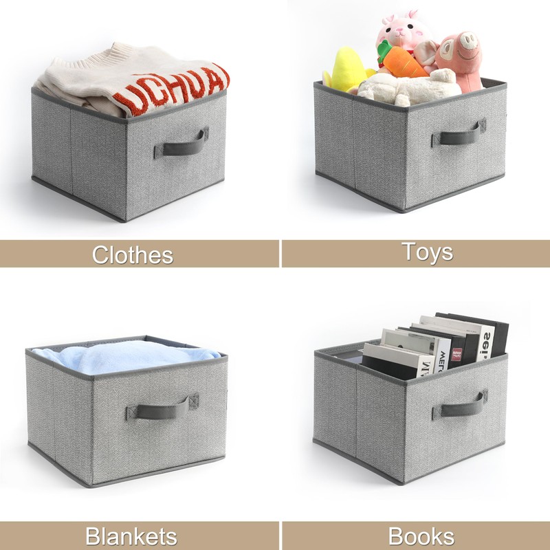 EITMOW 11 inch Storage Baskets, Woven Fabric Bins, Storage Cubes