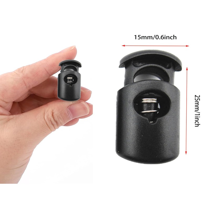 50PCS Cord Locks, Height 2.5cm End Spring Stop Toggle Stoppers