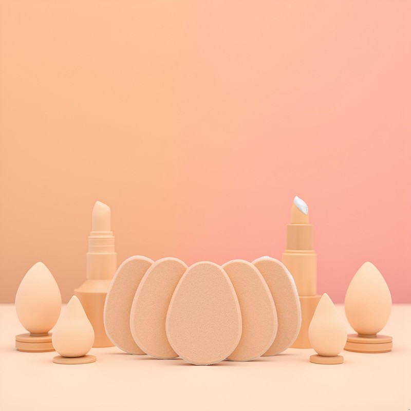 5 Pcs Beige Smooth Makeup Sponge Blender Flawless Foundation Powder