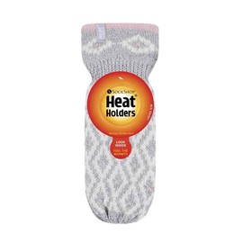 HEAT HOLDERS - Ladies Thick Fleece Lined Insulated Warm Knitted Winter Thermal Mittens (One Size, Light Grey)