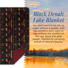 Denali Ultimate Comfort Rustic Throw Blanket with Lightweight Microplush Acrylic, Super-Soft Fabric, American Made Hand-Stitched, Washable, & Dryable Throw Blankets - Black Lake Design (60x70)