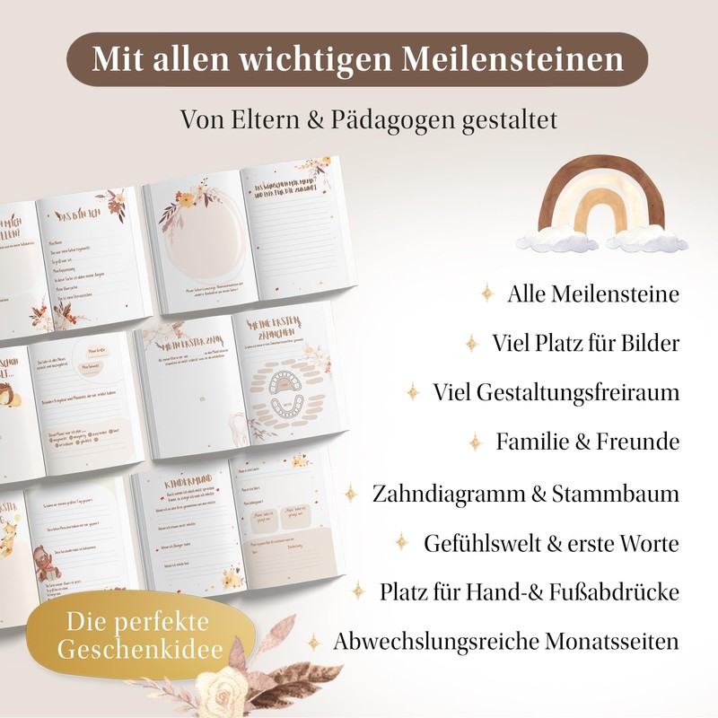 EULENTALER® The Baby Diary (Boho), Creatively & Thoughtfully Designed by
