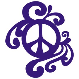 Art Nouveau Peace Sign Anti-War Hippie Vinyl Cutout Sticker Rub On Decal 3.35-by-3.75 Inches (Gray)