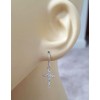 Small Sterling Silver Sparkly Crystal Cross Dangling Earrings