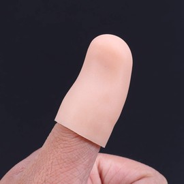 VORCOOL Finger Protection Silicone Finger Sleeves Protection Finger Cells for Protective Broken Fingers 1.3 x 4 cm Pack of 2 (Skin Colour)