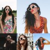 Rectangle Sunglasses for Women Retro Square Sunglasses UV400 Protection (Orange