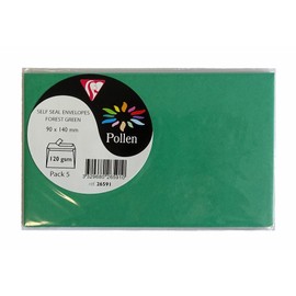 Pollen 26591C Pack of 5 Envelopes 14 x 9 cm Fir Green