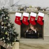 CHRLRewa 20 Inches Initial Monogram Embroidered Christmas Stocking Red Velvet