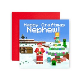 Huxters Cool Christmas Card for Nephew – Christmas Gaming Gamer – Christmas card for him and Men - Nephew Uncle Brother Son Card - 14.8cm (Nephew)