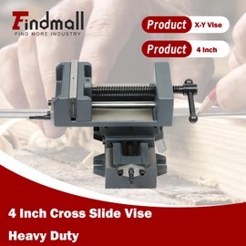 findmall 4 Inch Cross Slide Drill Press Heavy Duty Benchtop Cross Slide Vise X-Y Compound Vise Fit for CNC Milling Machine, Drilling Machine and other Mechanical Equipment