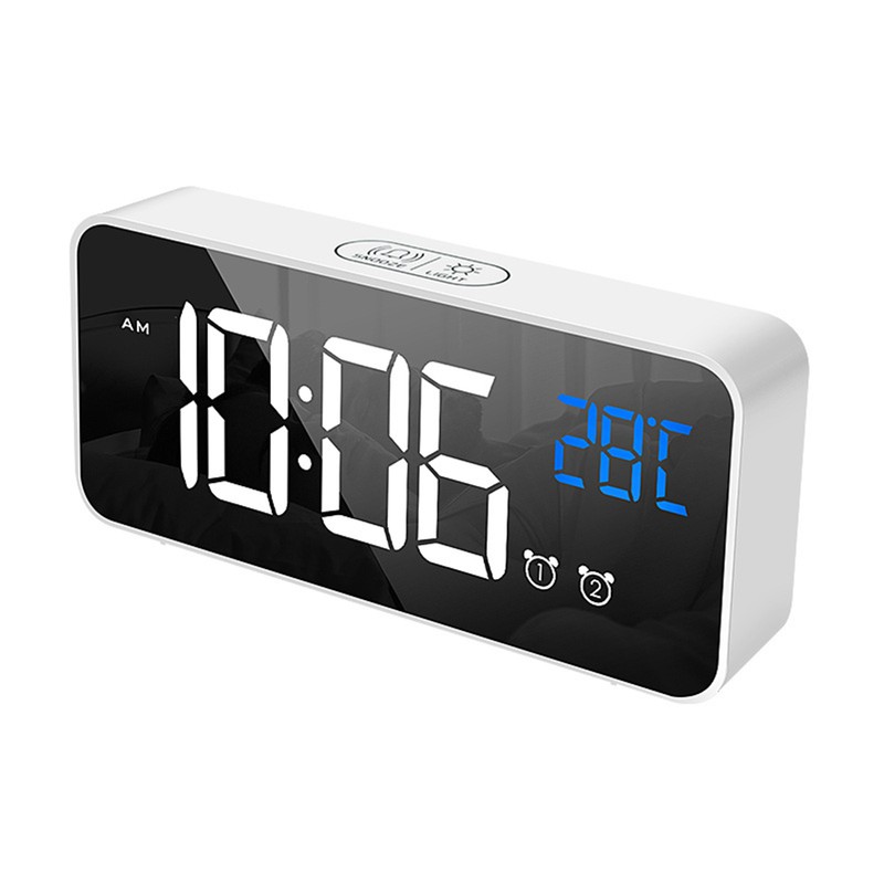 LED Digital Alarm Clock for Bedroom Electronic Clock with Thermometer