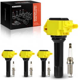 A-Premium (Yellow) Set of 8 Ignition Coil Pack and Iridium Spark Plugs Compatible with Subaru Outback 2013-2014, Forester 2014-2016, Impreza 2013-2015, Legacy/XV Crosstrek 2013-2014, 2.0L 2.5L