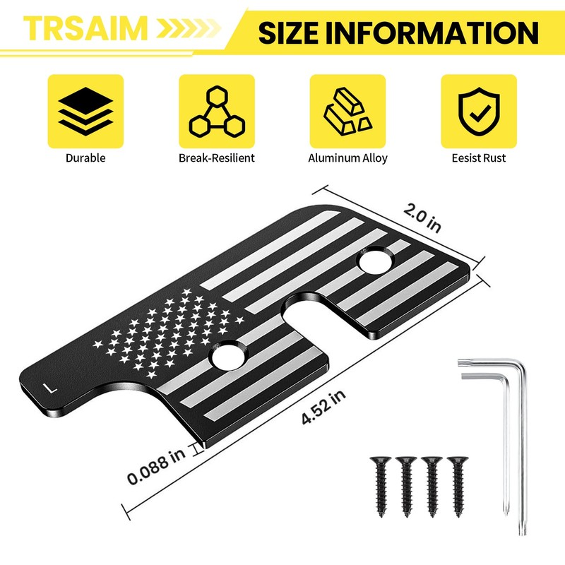 Aluminum Alloy Sun Visor Repair Kit - American Flag Sun