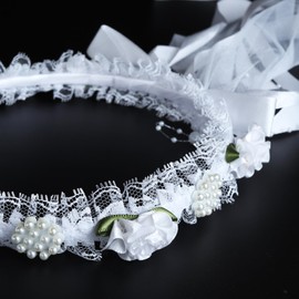 Needzo First Holy Communion Headpiece, White Veil Headband, Elegant Hair Accessory for Church Ceremony, One Size Fits Most
