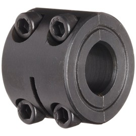 Climax Metal D2C-100 Two-Piece Clamping Collar, Double Wide, Black Oxide Plating, Steel, 1" Bore, 1-3/4" OD, 1 1/16" Width